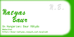 matyas baur business card