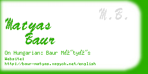 matyas baur business card